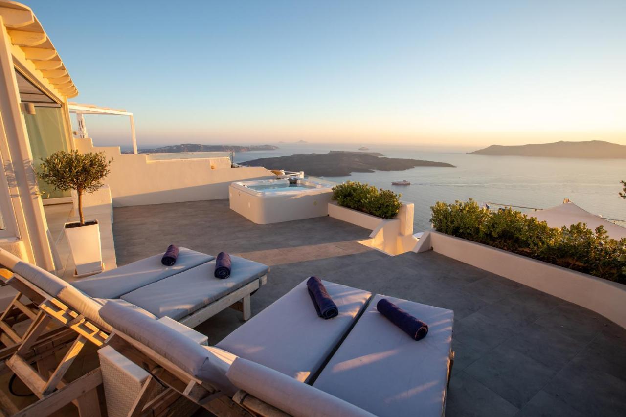 Sunset View Villa Santorini - With Outdoor Jacuzzi Firostefani Exterior foto