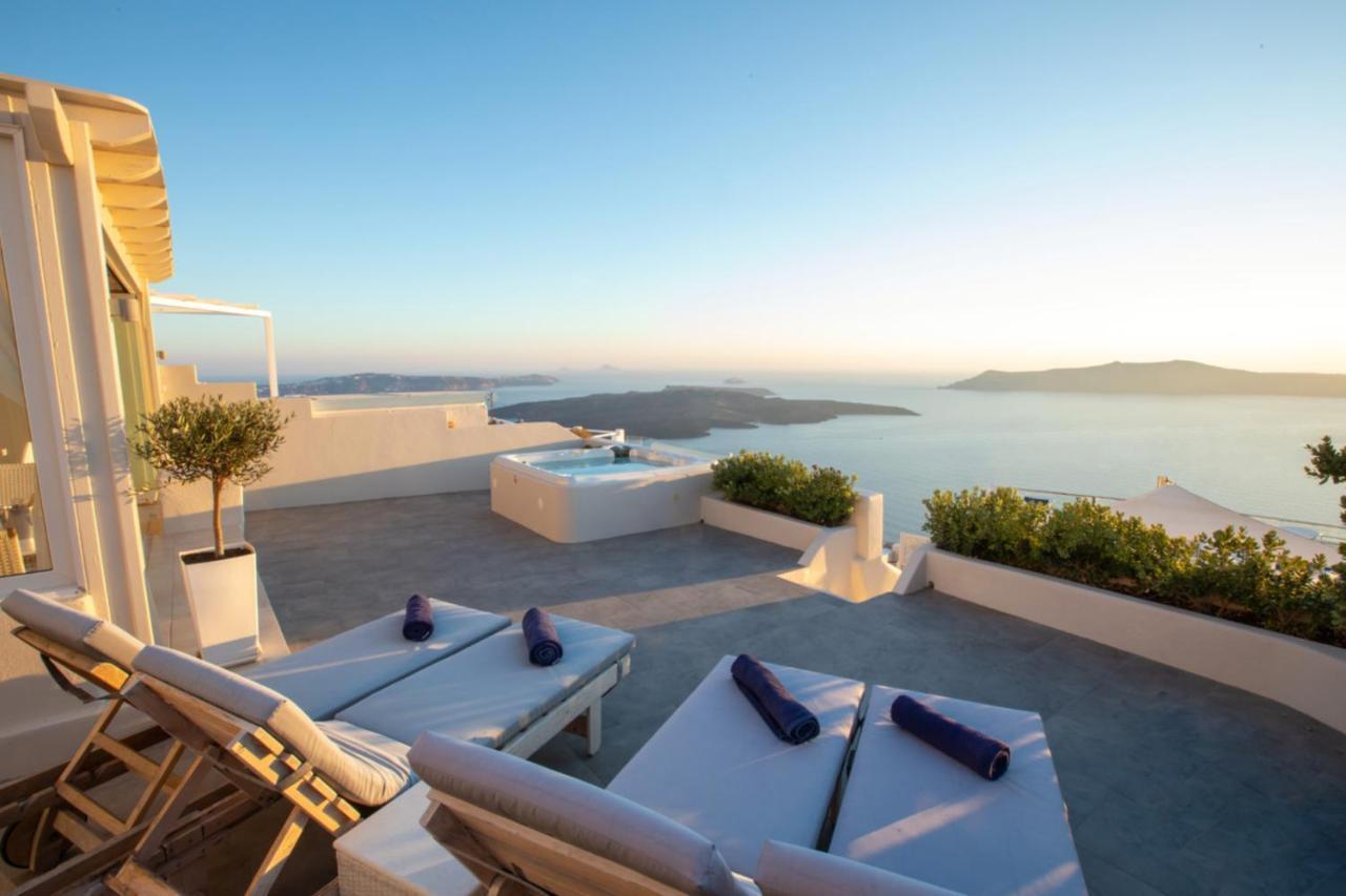Sunset View Villa Santorini - With Outdoor Jacuzzi Firostefani Exterior foto